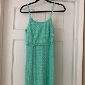 MINT GREEN LACE MAXI DRESS